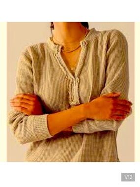 Pilcro v-neck waffle top